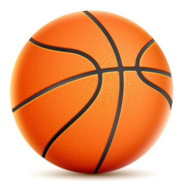Isoliert auf weiss orange basketball.