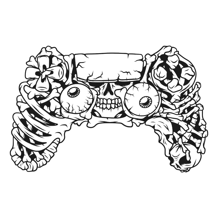 Vektor isolierte abbildung des knochen-gamepads