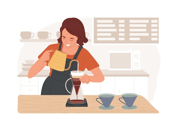 Isolierte Cartoon-Vektorillustrationen von Kaffee