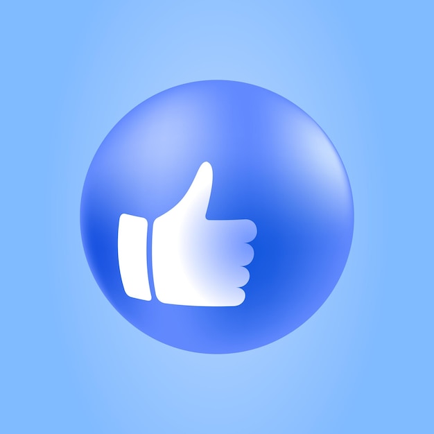 Isolierte Emoticon-Reaktion Daumen hoch auf blauem abgerundetem Hintergrund Social Media UI Emotion