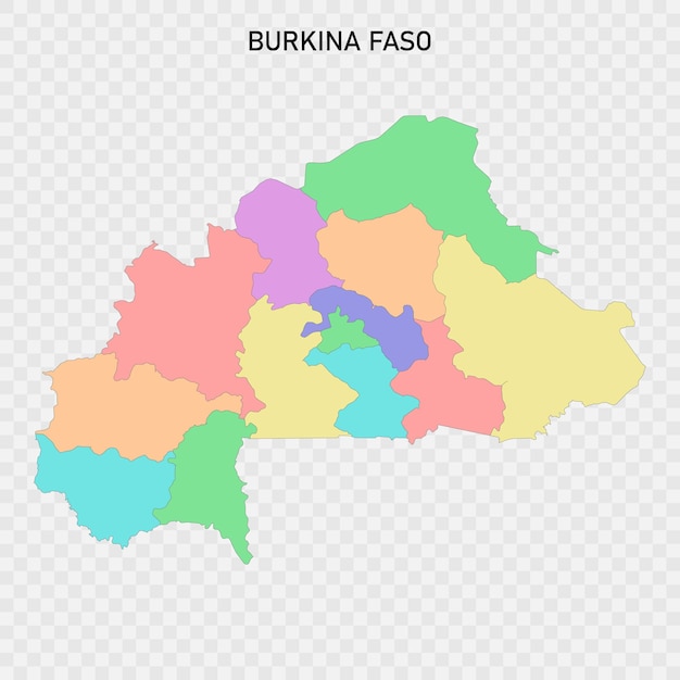 Isolierte farbige Karte von Burkina Faso