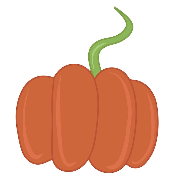 Isolierte illustration des saisonalen orangefarbenen kürbisses im herbst