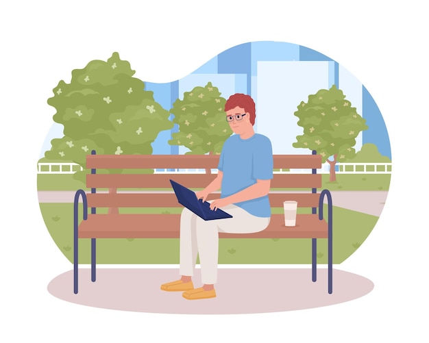 Isolierte Illustration des virtuellen Jobs 2D-Vektor