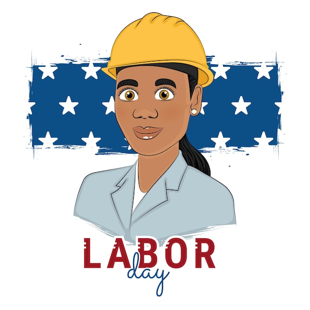 Vektor isolierte ingenieurin mit einheitlichem labor day vector