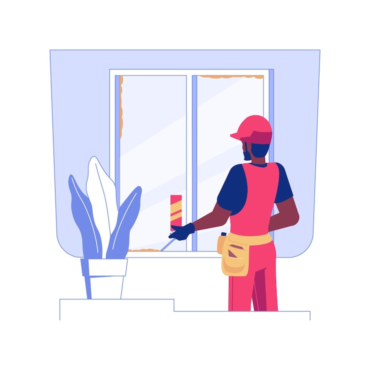 Vektor isolierte konzeptvektorillustration der isolierenden fenster