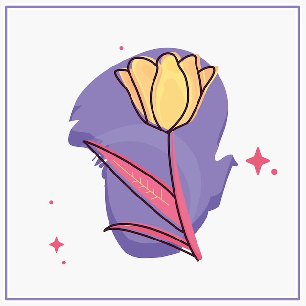 Isolierte Skizze einer farbigen Blume
