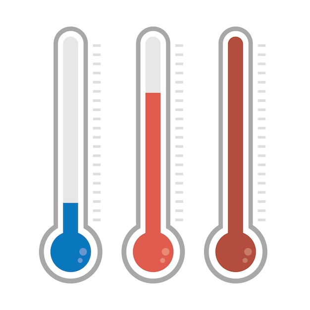 Isolierte Thermometer in verschiedenen Farben