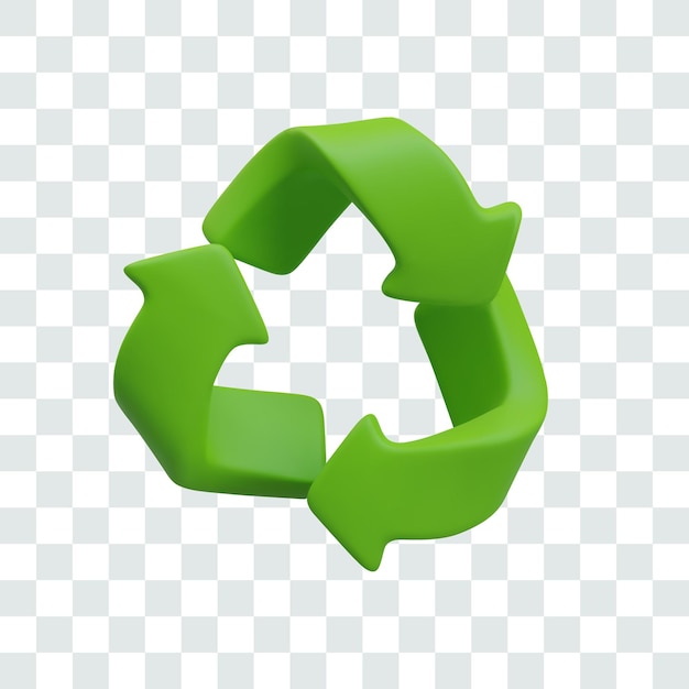 Isolierte universelle Recyclingzeichenvektor grüne Pfeile in Dreieckform