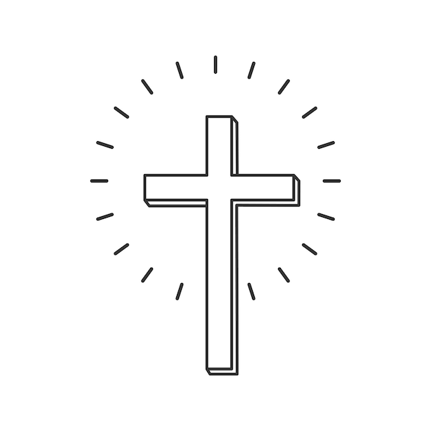 Isolierte Vektorillustration des christlichen Kreuzes