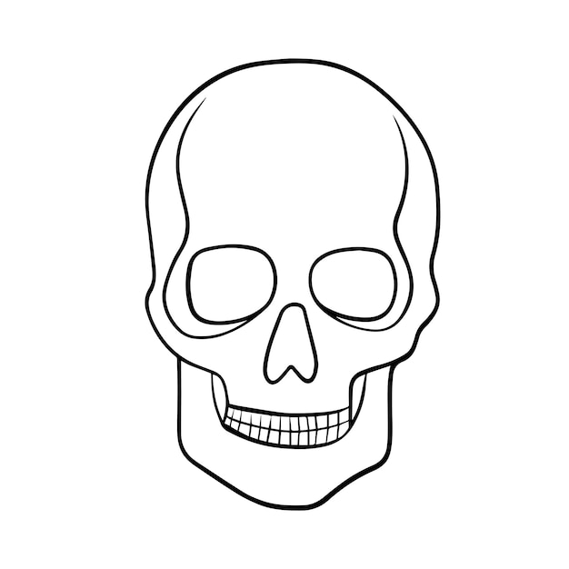 Isolierte Vektorillustration eines menschlichen Schädels für den Tag der Toten in Mexiko