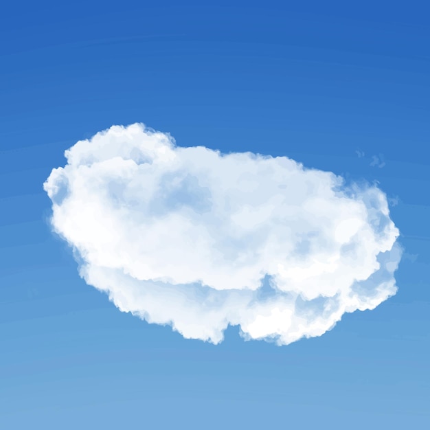 Isolierte Wolke über blauem Himmel Hintergrund 3D-Illustration einzelne Wolkenform Rendering