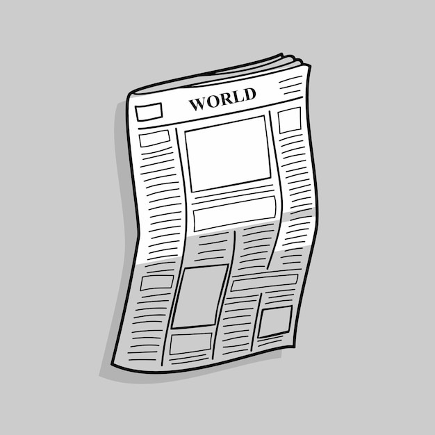 Isolierte Zeitungsillustration. Cartoon-Zeitungsvektor.