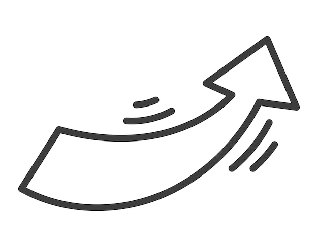 Isolierter Vektor-Droodle-Symbol des lustigen Pfeils