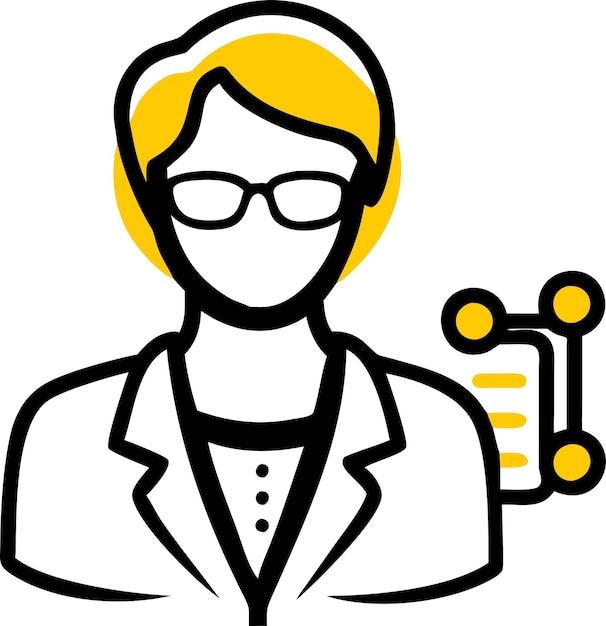 Isolierter weißer Hintergrund für das Data Scientist-Symbol