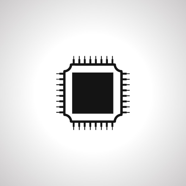 Isoliertes CPU-Chip-Symbol. Isoliertes CPU-Chip-Symbol