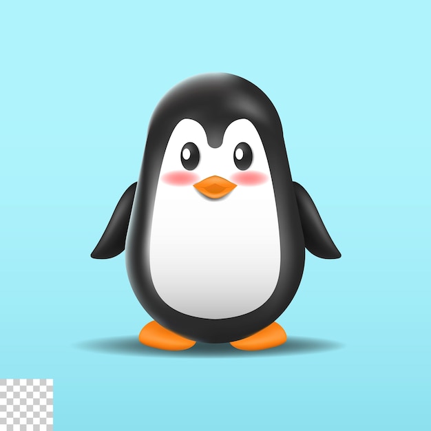 isoliertes design der niedlichen pinguinillustration 3d