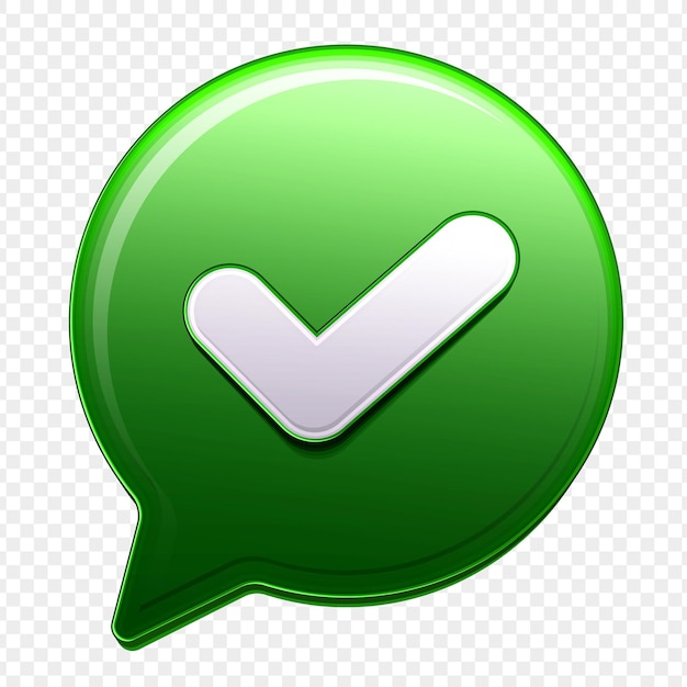 Isoliertes grünes Chat-Bubble-Symbol mit einem Kontrollzeichen