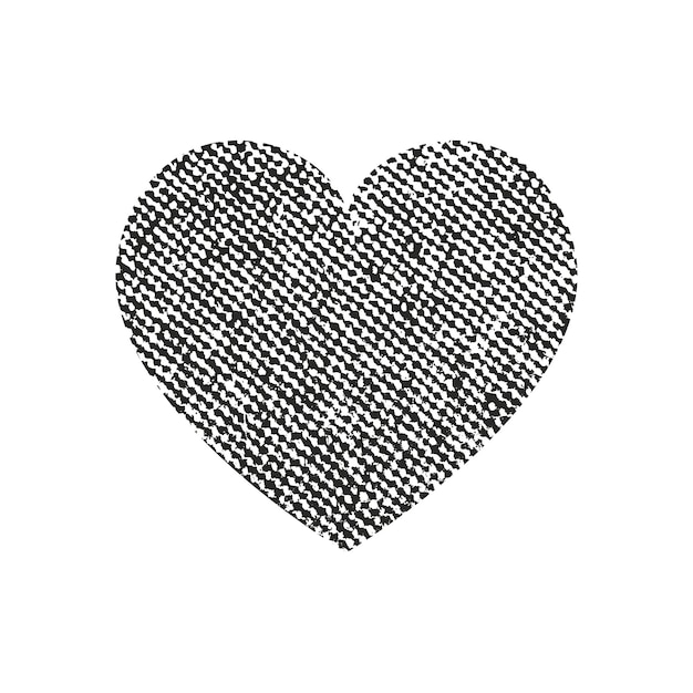 Isoliertes Not-Grunge-Herz mit konkreter Textur Element für Grußkarte Valentinstag Hochzeit Kreatives Konzept
