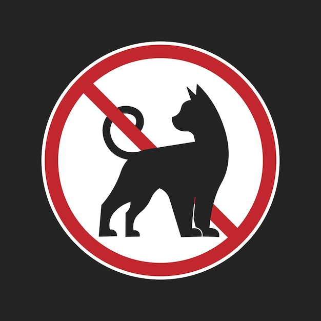 Vektor isoliertes piktogramm schild haustiere nicht erlaubt no pet allowed tier nicht erlaubt schild