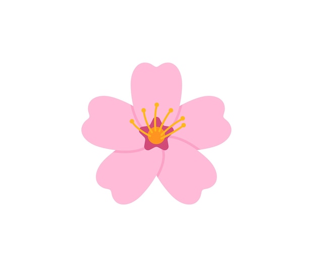 Isoliertes Symbol für Kirschblütenvektor. Emoji-Abbildung. Kirschblumen-Vektor-Emoticon