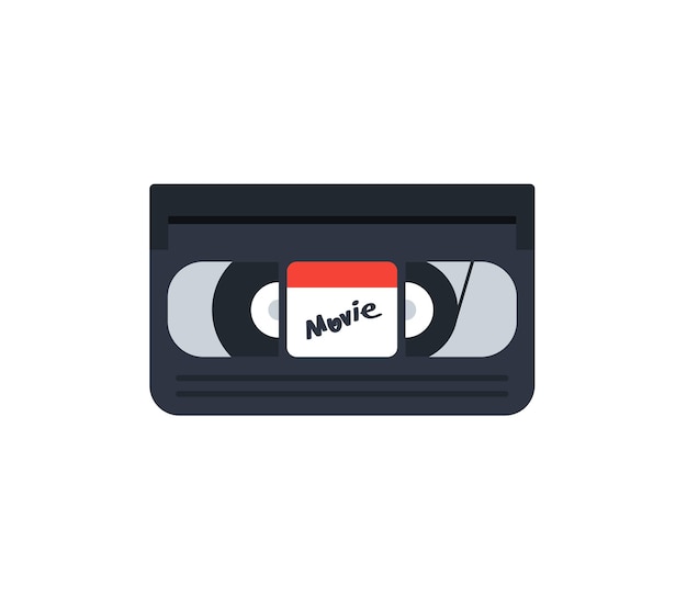 Isoliertes Symbol für Videokassettenvektor. Videokassette Emoji-Illustration. Vektorsymbol für Videokassette