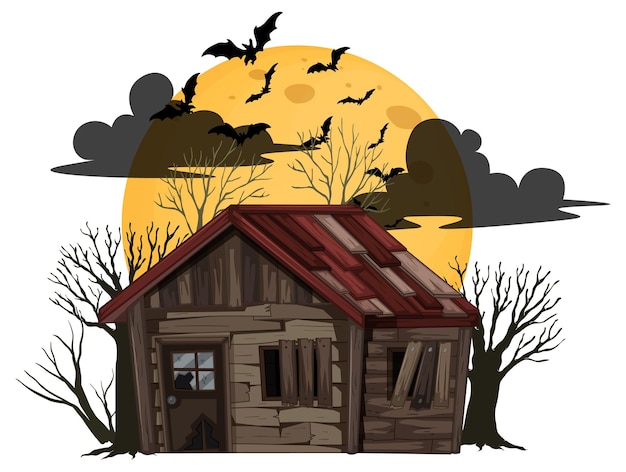 Isoliertes verlassenes halloween-haus