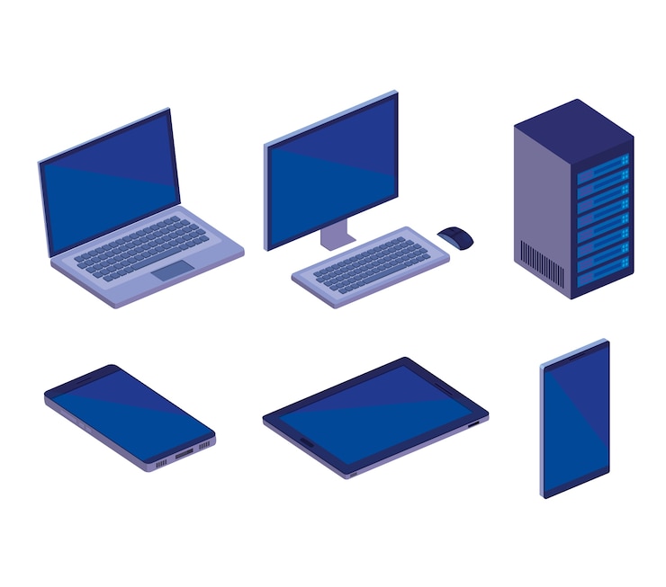 Vektor isometrie-symbole der digitalen technologie