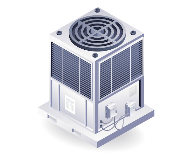 Isometrische 3D-Bildgebung des Auspuffsystems von industriellen HVAC-Blasern