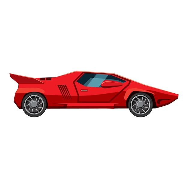 Vektor isometrische 3d-illustration des roten sportwagen-side-view-vektor-ikonen für das web