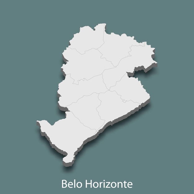 Isometrische 3d-karte von belo horizonte ist eine stadt in brasilien