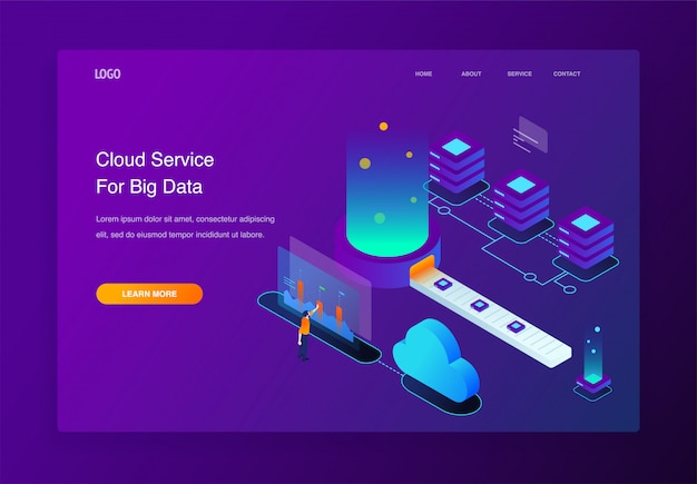 Isometrische 3d Landing Page
