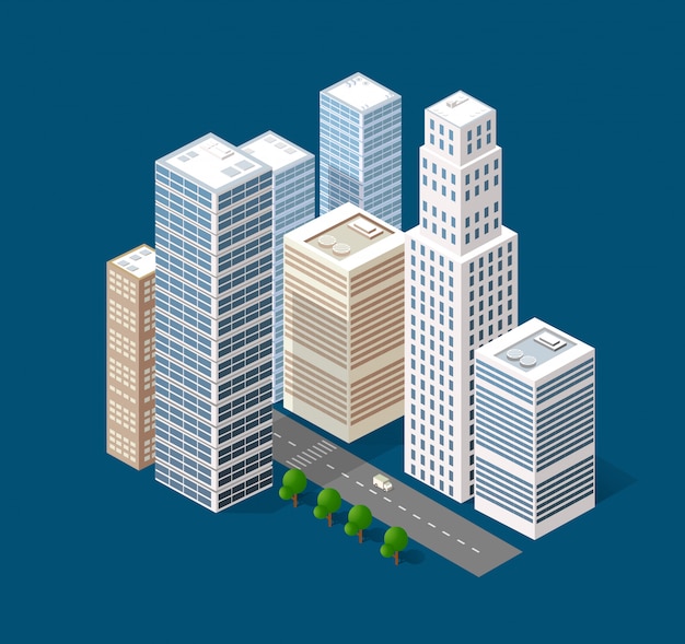 Isometrische 3D-Stadt