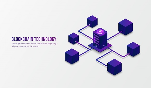 Isometrische blockchain-technologie und big data-konzept