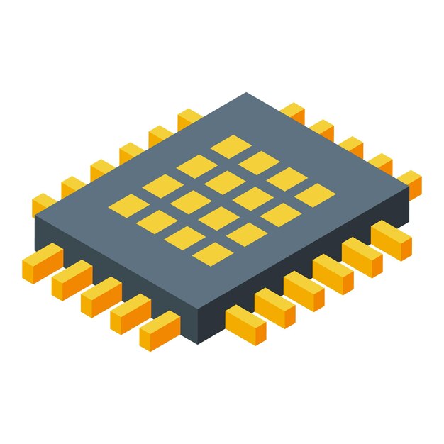 Isometrische Darstellung der Rechenleistung des Computerprozessorchips