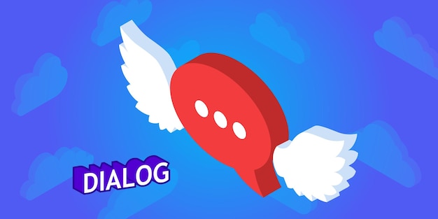 Isometrische Designikone des Dialogs Vektorwebillustration 3d buntes Konzept