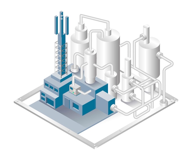 Isometrische Designkonzeptillustration Öl- und Gaspipelineindustrie