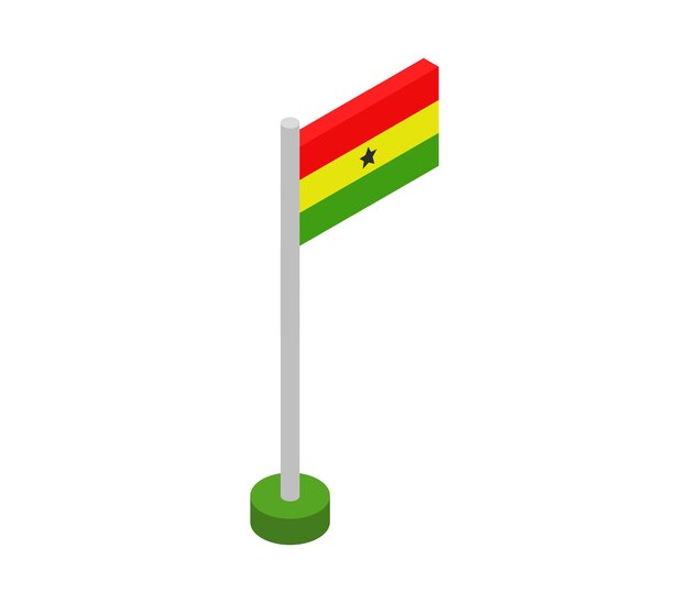 Isometrische ghana-flagge