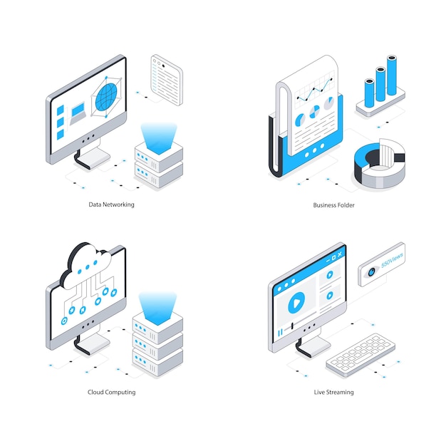 Isometrische Illustration Eps 10 Datei-Set 3 für SEO und Marketing