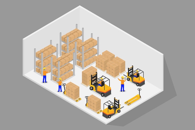 Isometrische logistik 3d und lager