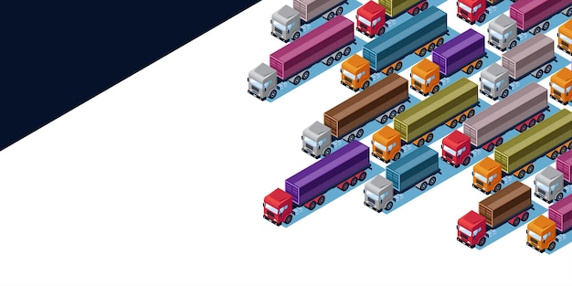 Isometrische Logistikfahrzeuge
