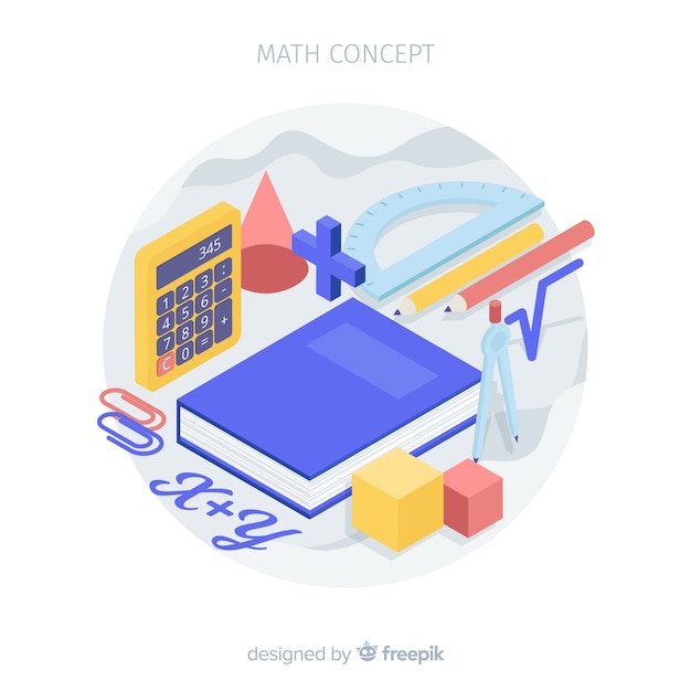 Isometrische mathe-konzept hintergrund