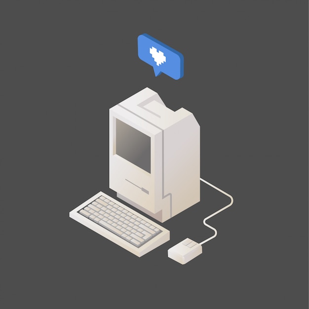 Isometrische Retro-Computer