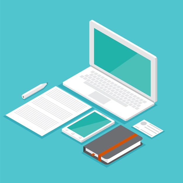 Isometrische Set Laptop