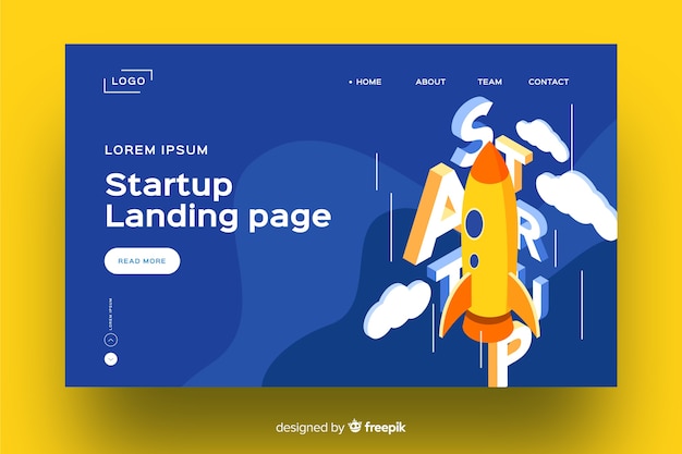 Vektor isometrische start-landing-page