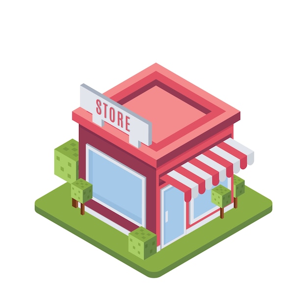 Isometrische store-illustration