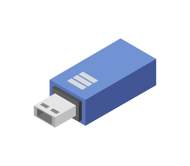 Vektor isometrische usb-laufwerk