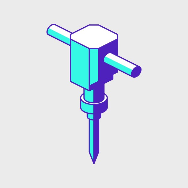 Isometrische Vektorsymbol-Illustration für Presslufthammer