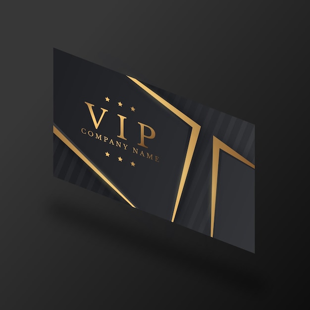 Isometrische vip-karte mit goldenen details