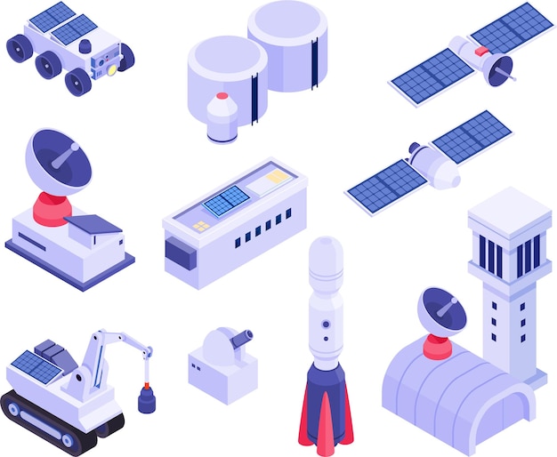 Isometrische Weltraum-Icons