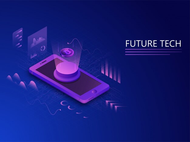Isometrische, zukünftige Technologiekonzept.